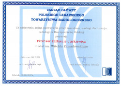 Dyplom dla Pani Profesor Elżbiety Jurkiewicz
