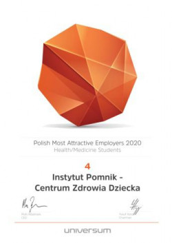 Instytut „Pomnik - Centrum Zdrowia Dziecka” ponownie w Top 10 najbardziej atrakcyjnych pracodawców