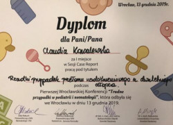 Pierwsze miejsce w Sesji Case Report dla Claudii Kowalewskiej